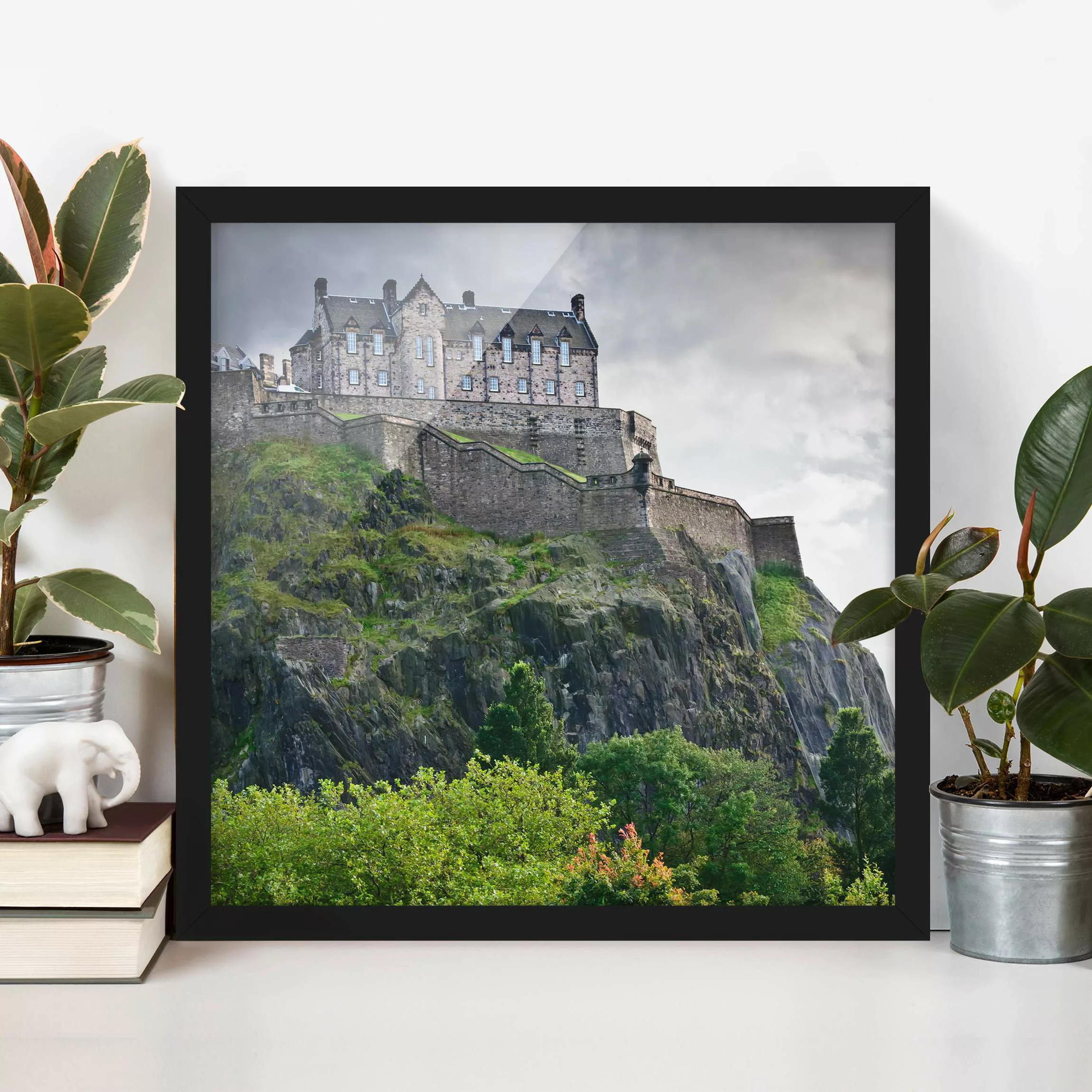 Bild mit Rahmen Natur & Landschaft - Quadrat Edinburgh Castle günstig online kaufen