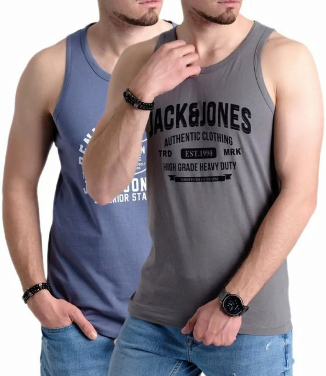 Jack & Jones Tanktop Bedrucktes Shirt aus Baumwolle (2er-Pack) mit Print günstig online kaufen