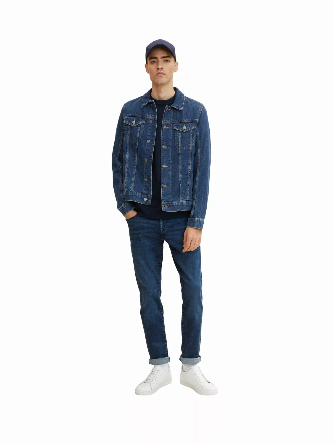 Tom Tailor Herren Jeans JOSH - Slim Fit - Blau - Used Mid Stone Blue Denim günstig online kaufen