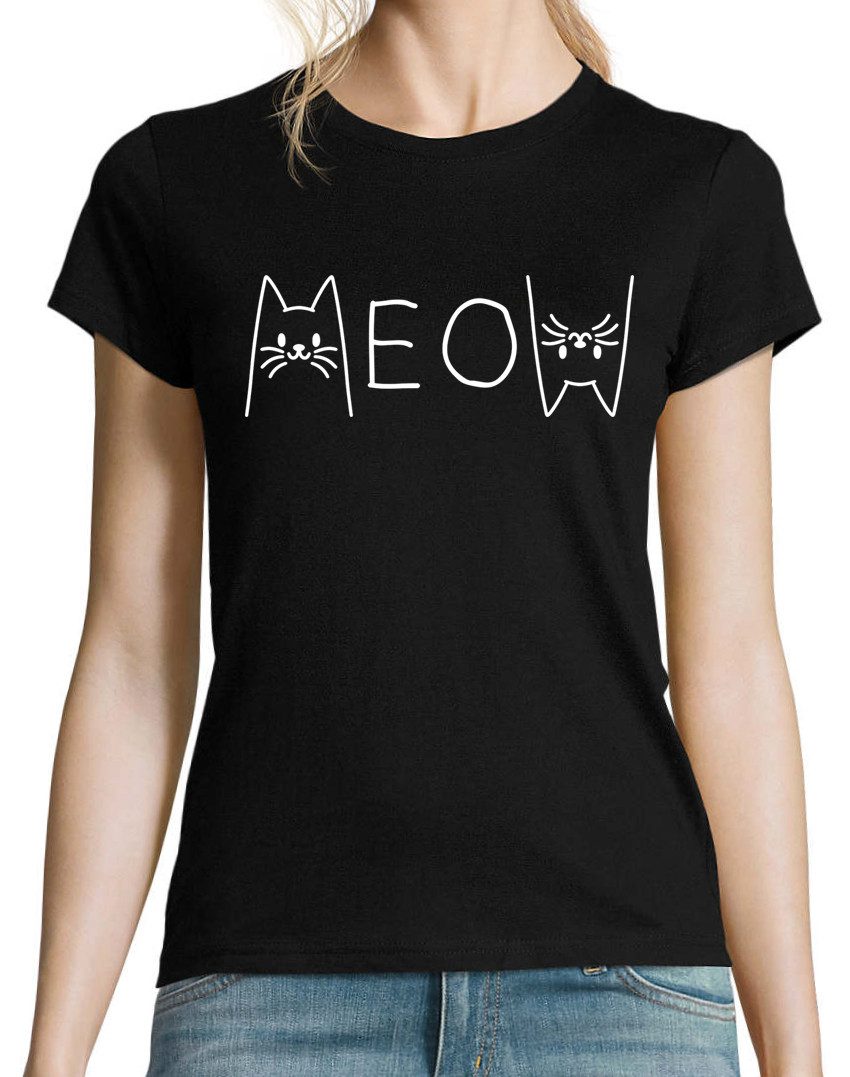 Youth Designz Print-Shirt MEOW Damen T-Shirt günstig online kaufen