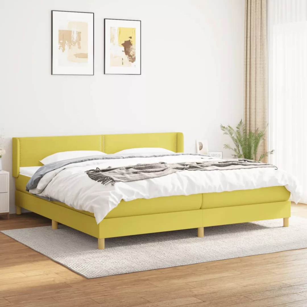 Vidaxl Boxspringbett Mit Matratze Grün 200x200 Cm Stoff günstig online kaufen