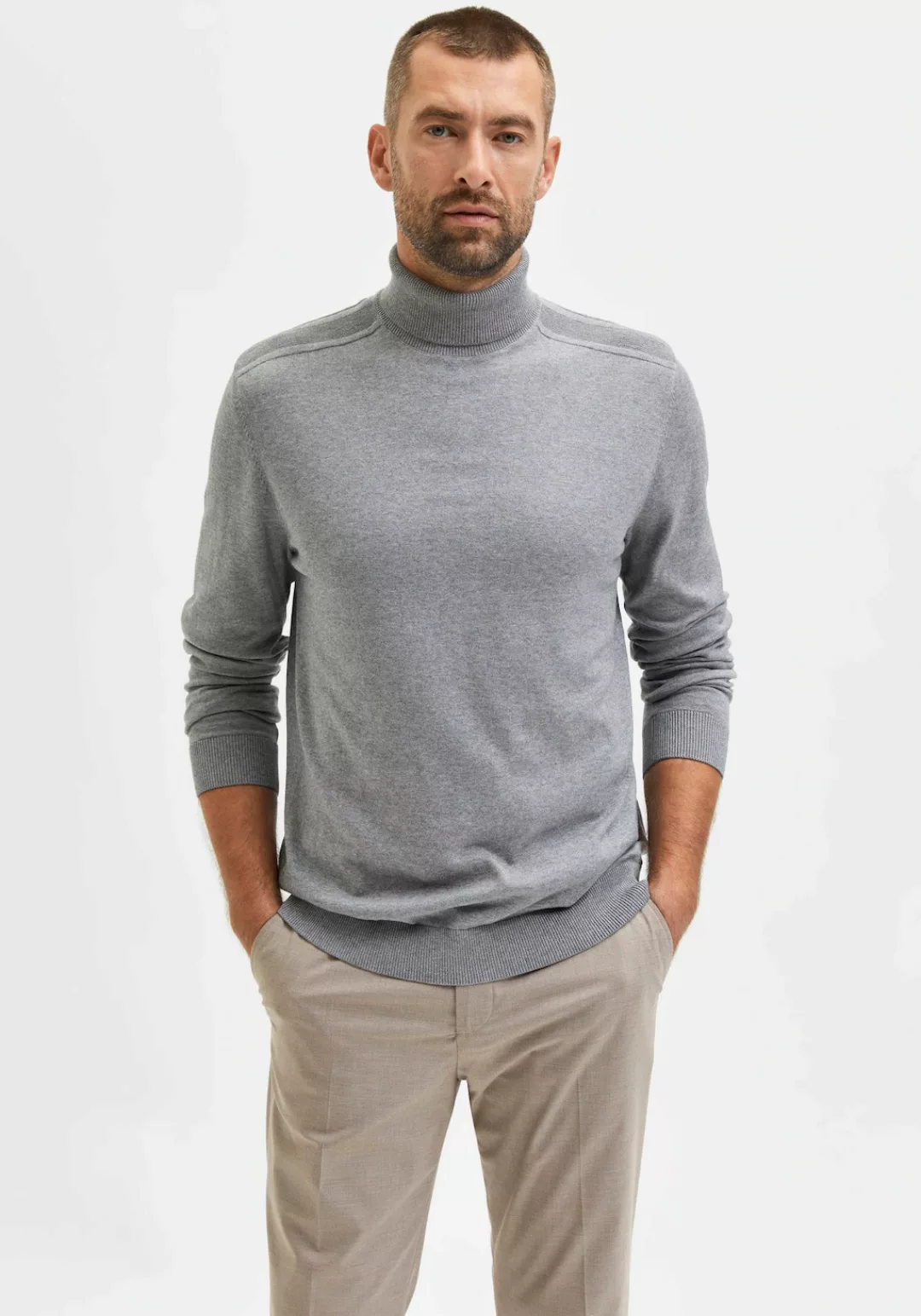 Selected Herren Rollkragen Pullover SLHBERG ROLL NECK günstig online kaufen