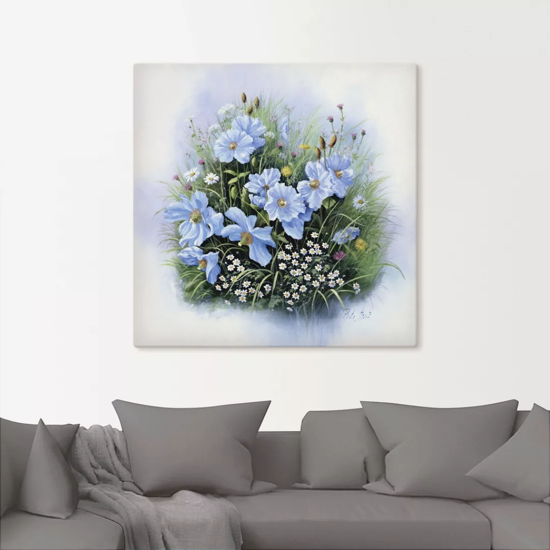 Artland Leinwandbild "Blaue Blumen", Blumen, (1 St.), auf Keilrahmen gespan günstig online kaufen
