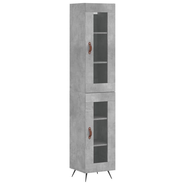 vidaXL Vitrine Highboard Betongrau 34,5x34x180 cm Spanplatte Glas Vitrine günstig online kaufen