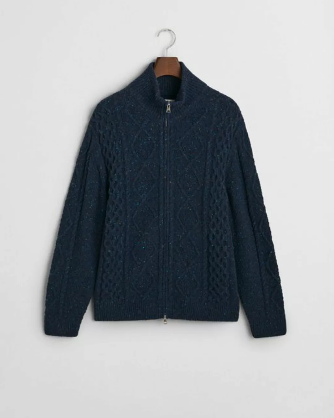 Gant Strickjacke CABLE ZIP CARDIGAN, EVENING BLUE günstig online kaufen