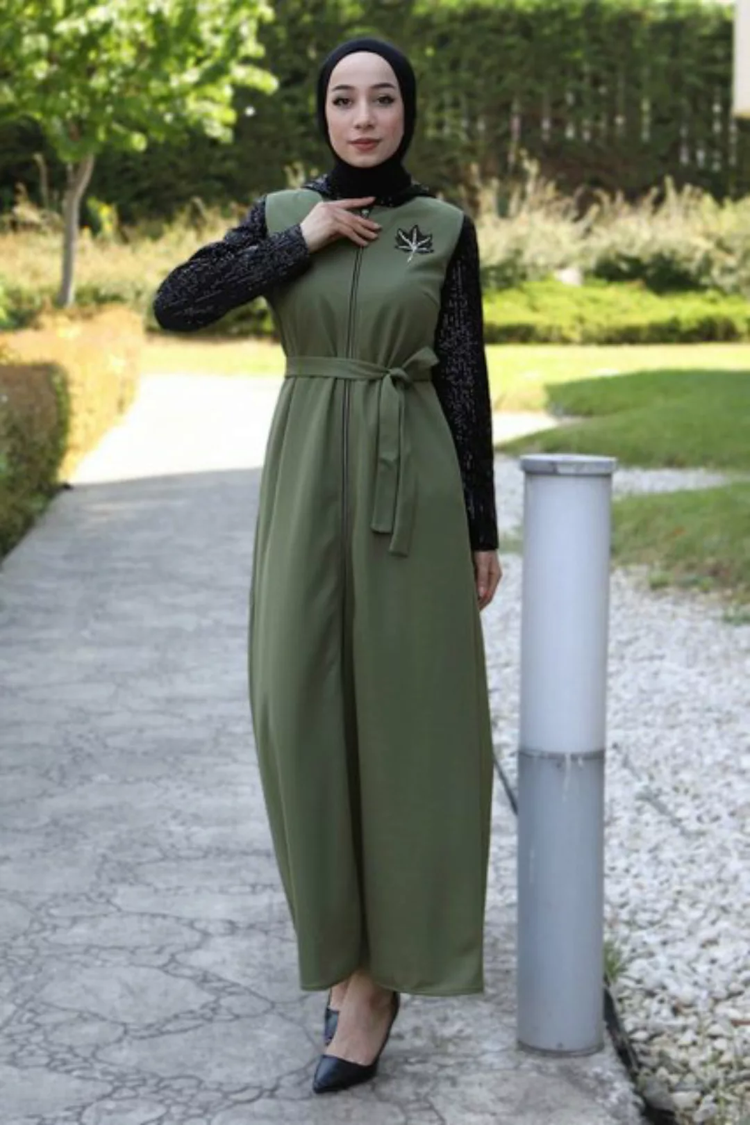 MODAMİHRAM Maxikleid Pulpy Detaillierte Abaya günstig online kaufen