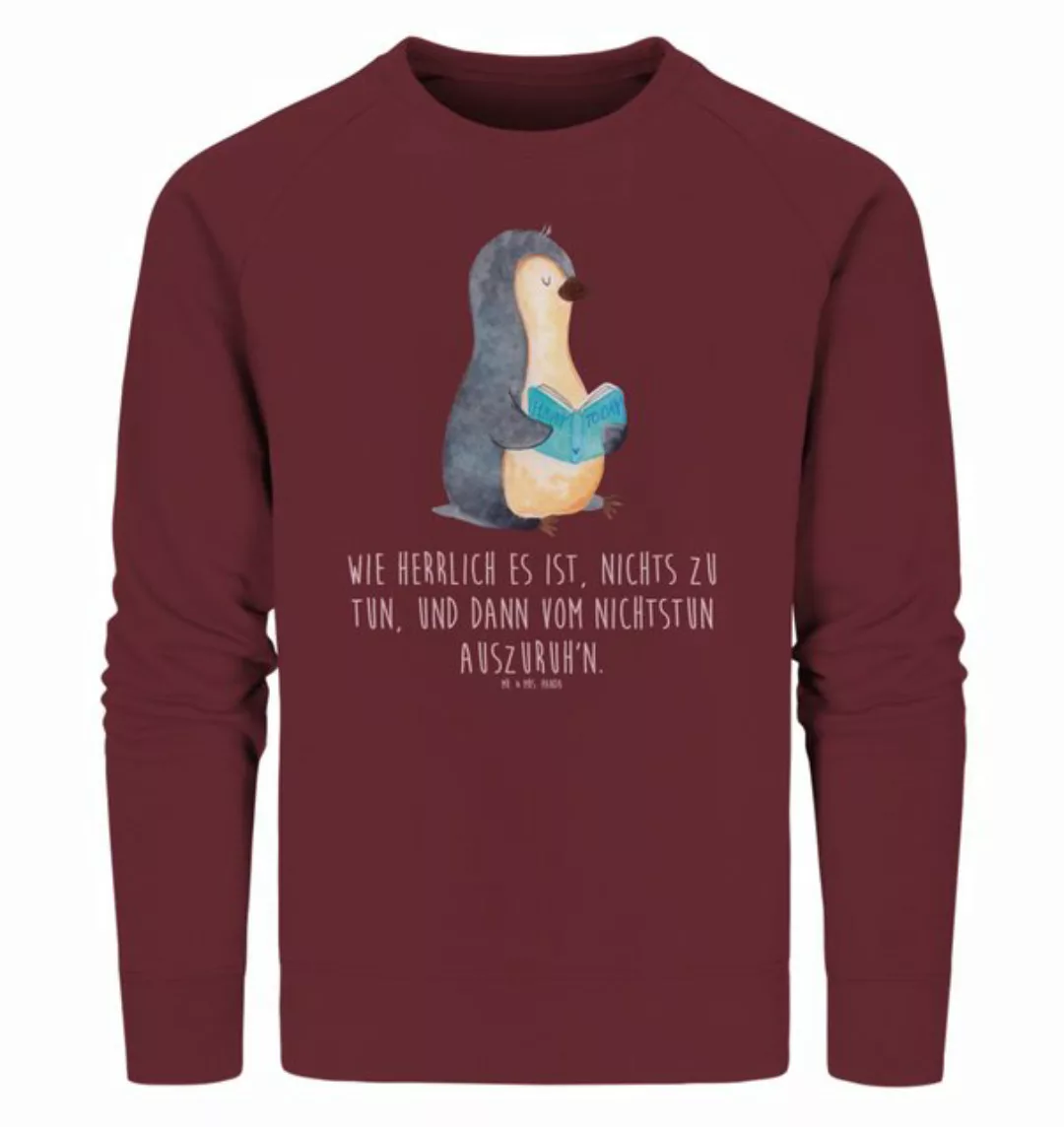 Mr. & Mrs. Panda Longpullover Größe L Pinguin Buch - Burgundy - Geschenk, S günstig online kaufen