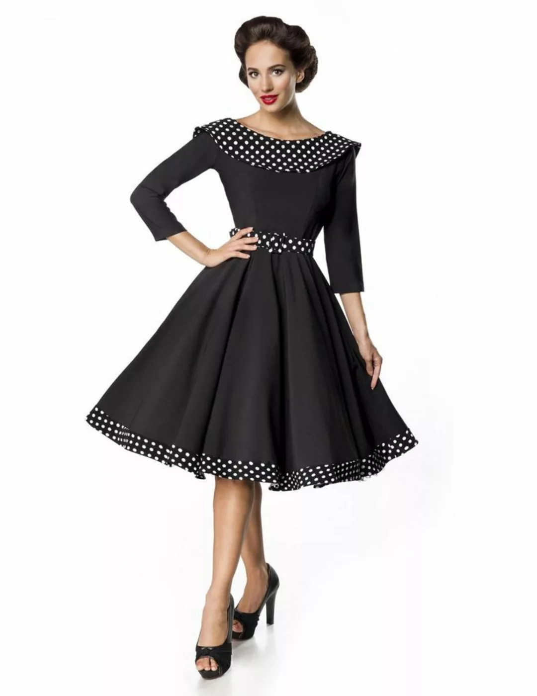 Premium Vintage-Kleid 50123, mit Kragen - Retrostyle von Belsira XXXL günstig online kaufen