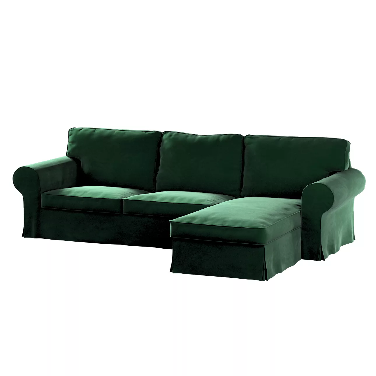 Bezug für Ektorp 2-Sitzer Sofa mit Recamiere, grün, Ektorp 2-Sitzer Sofabez günstig online kaufen