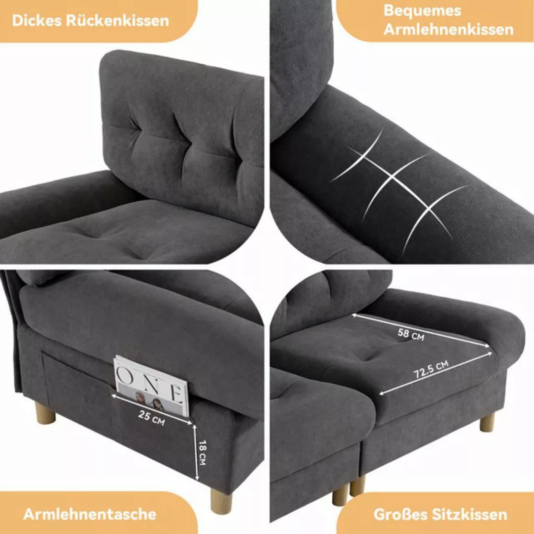 Merax 2-Sitzer Doppelsofa mit großen Sitzkissen und Rückenlehne, Wolkenform günstig online kaufen