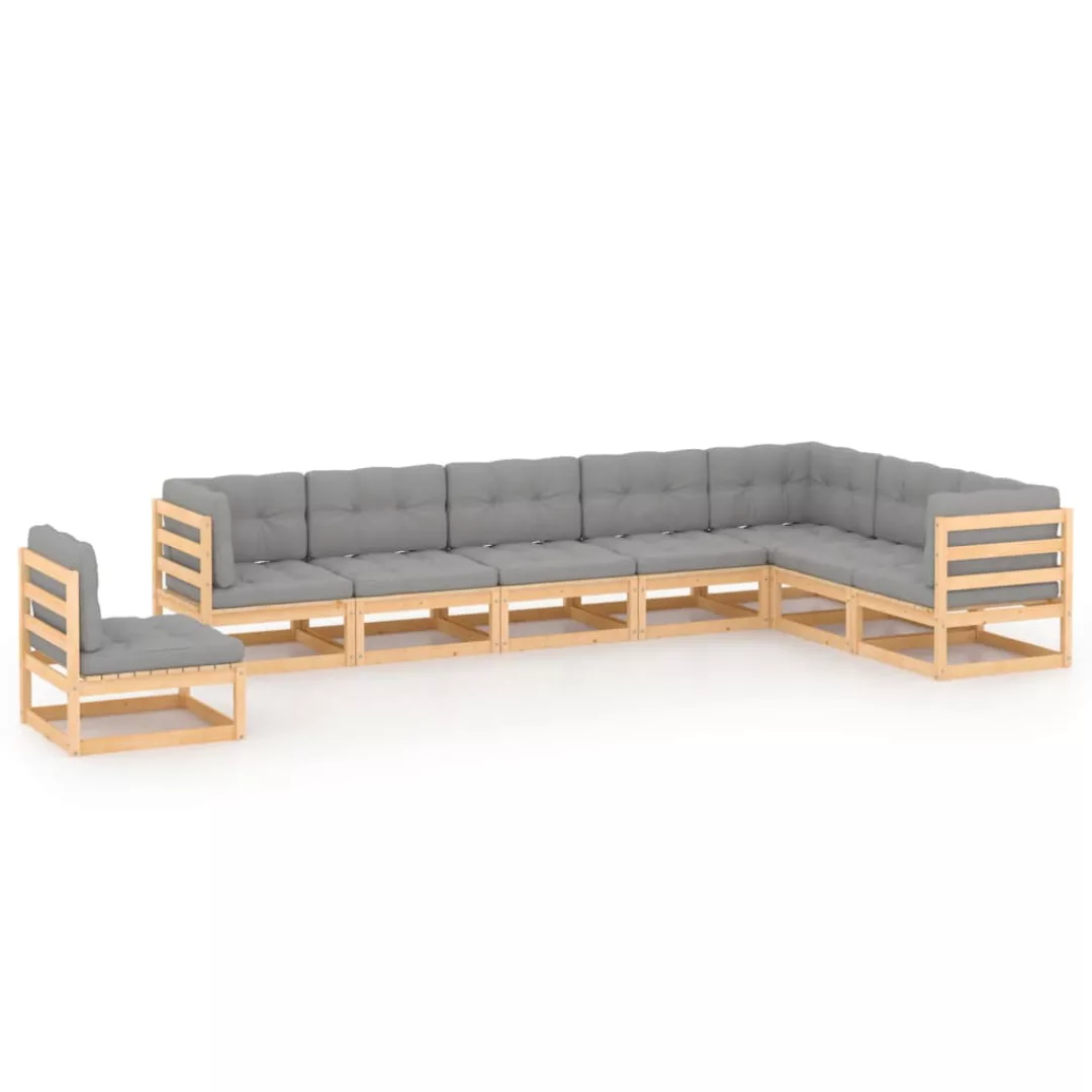 8-tlg. Garten-lounge-set Mit Kissen Kiefer Massivholz günstig online kaufen