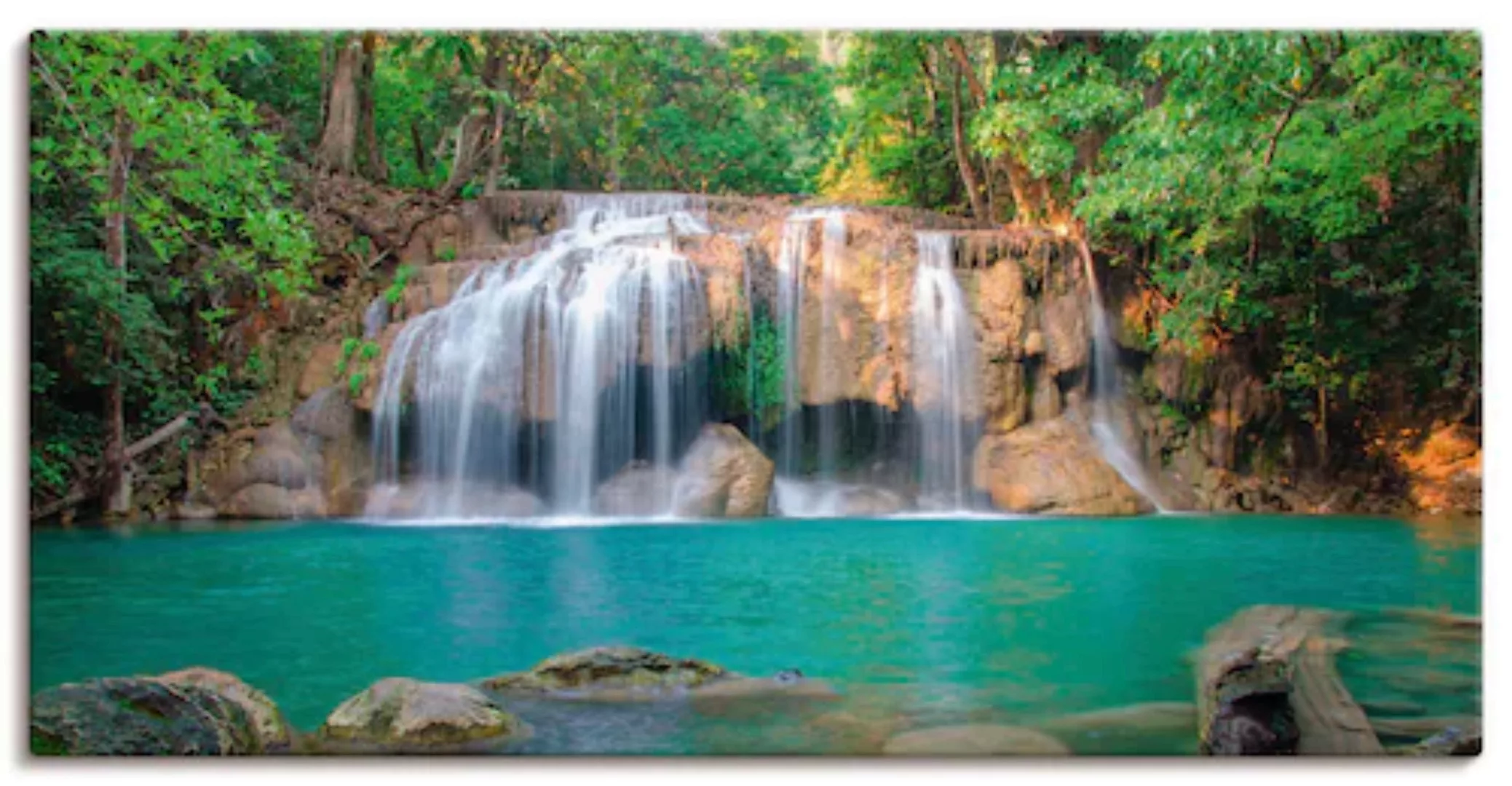 Artland Leinwandbild "Wasserfall im Wald National Park", Gewässer, (1 St.), günstig online kaufen