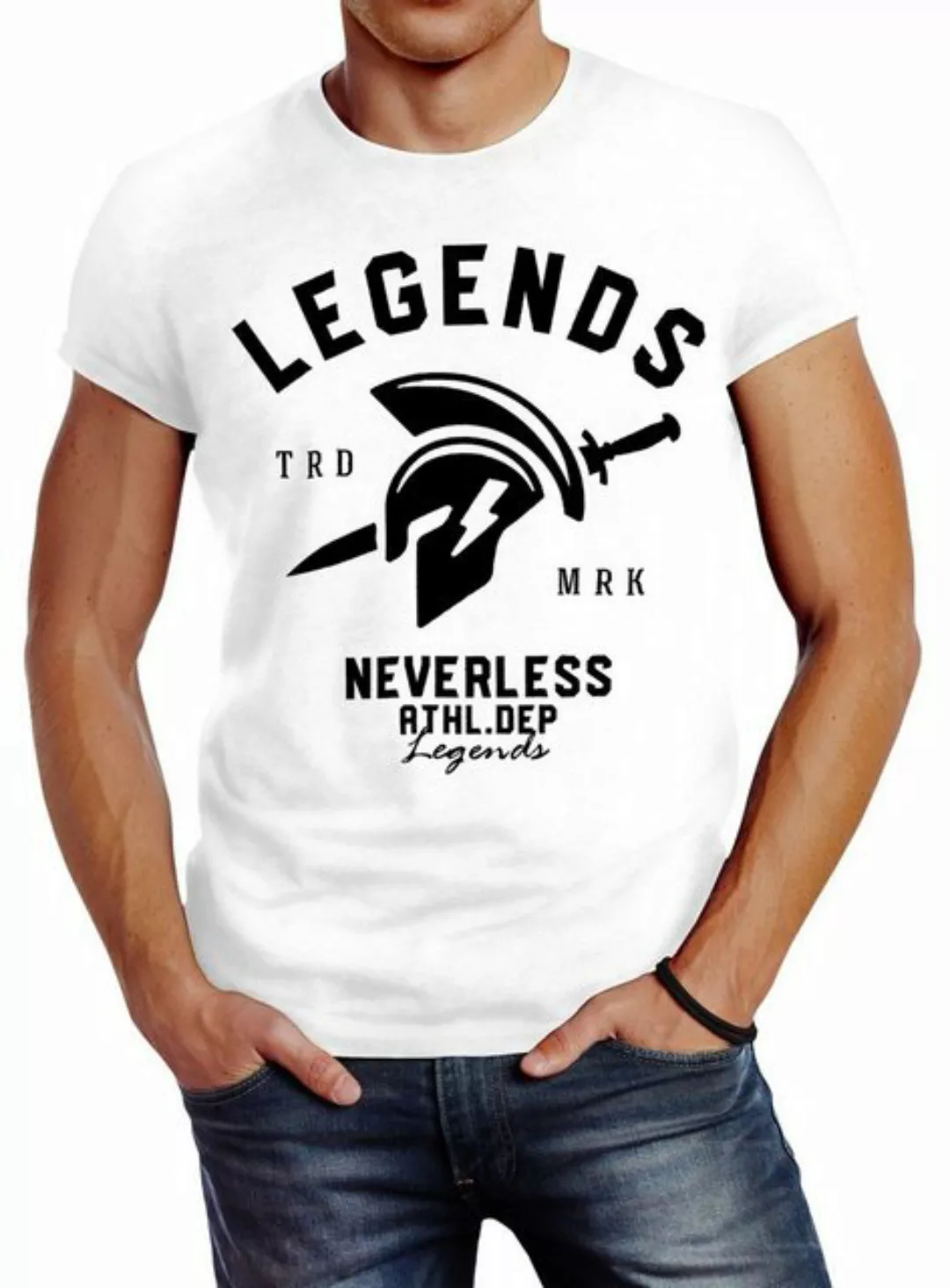 Neverless Print-Shirt Cooles Herren T-Shirt Legends Sparta Gladiator Gym At günstig online kaufen
