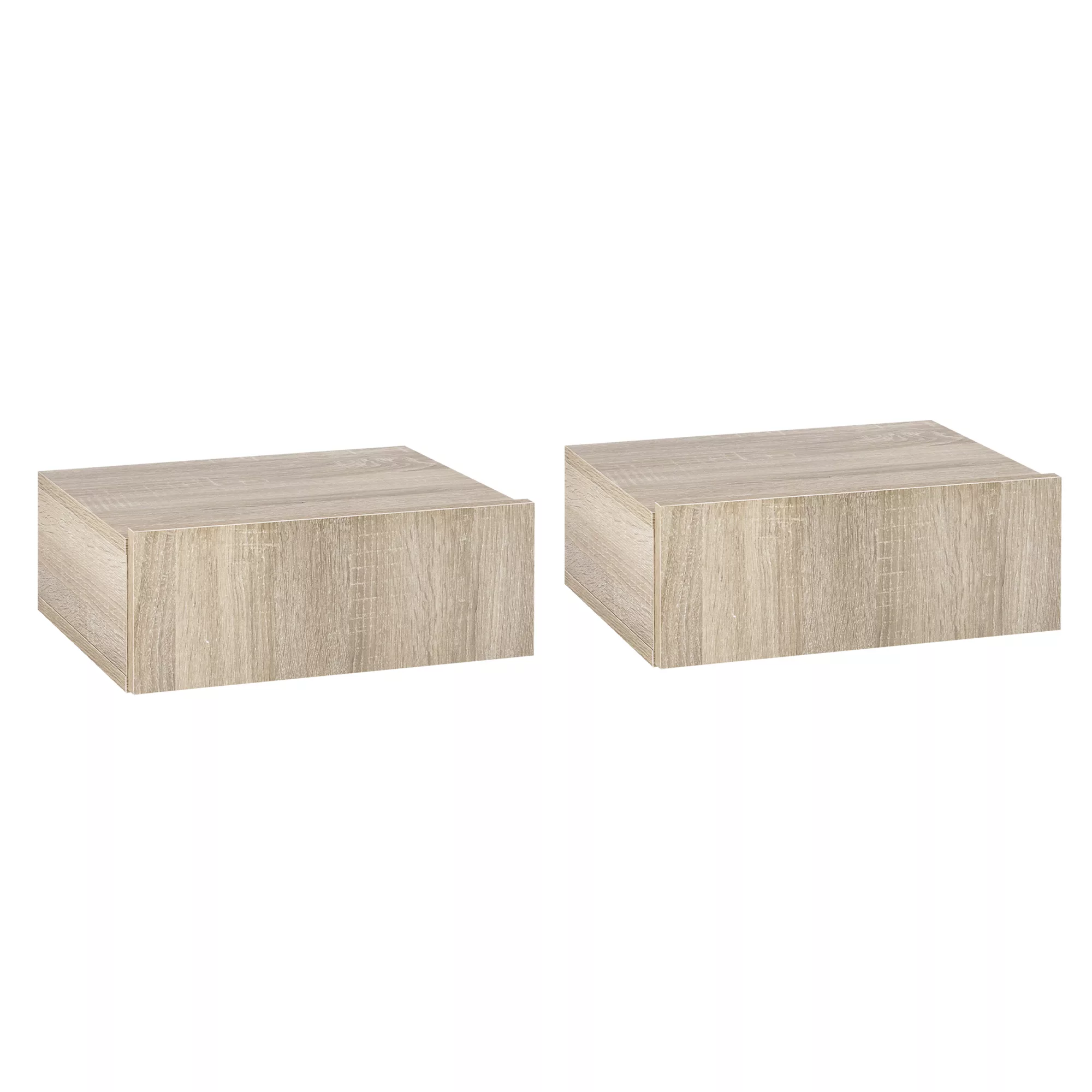 HOMCOM Set von 2 Wand-Nachttischen - Set von 2 Nachttischen - Schublade, Ta günstig online kaufen