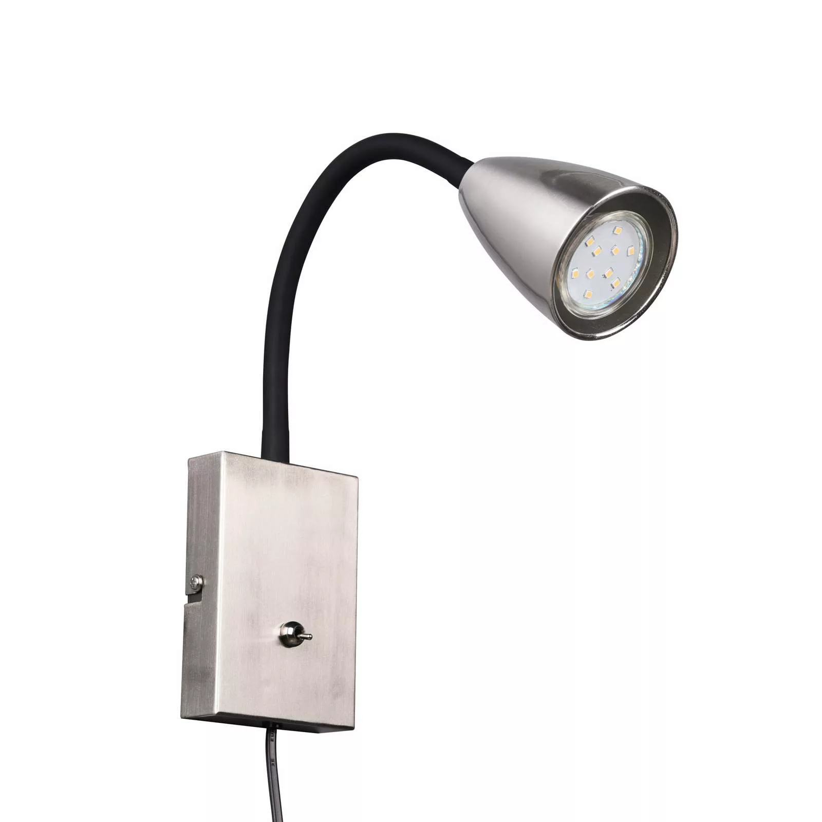 Wandleuchte Wanda mit Stecker, nickel matt günstig online kaufen