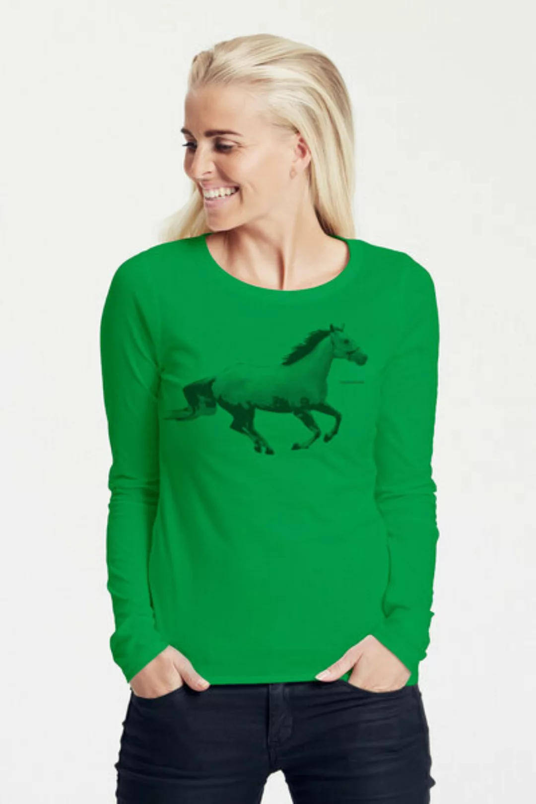 Bio-damen-langarmshirt Horsepower günstig online kaufen