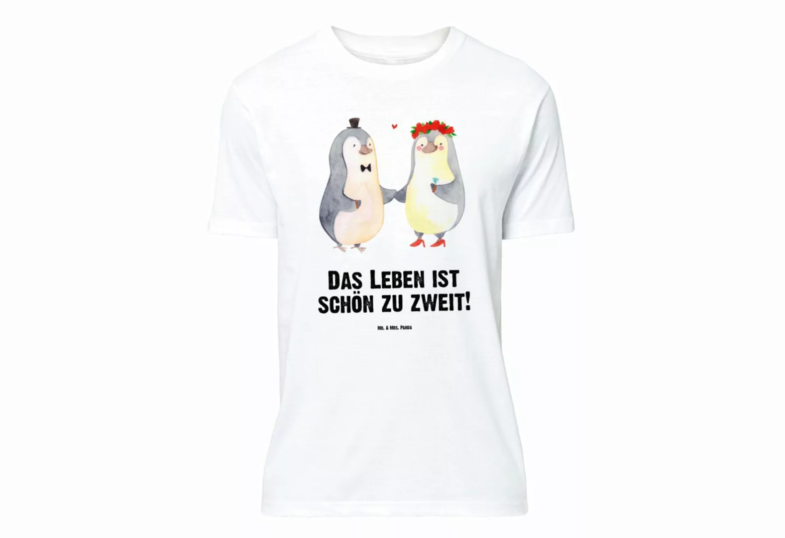 Mr. & Mrs. Panda T-Shirt Pinguin Heirat - Weiß - Geschenk, Nachthemd, Schla günstig online kaufen