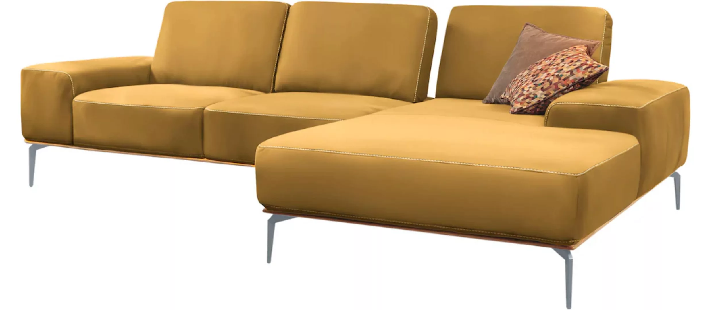 W.SCHILLIG Ecksofa run, mit elegantem Holzsockel, Füße in Silber matt, Brei günstig online kaufen