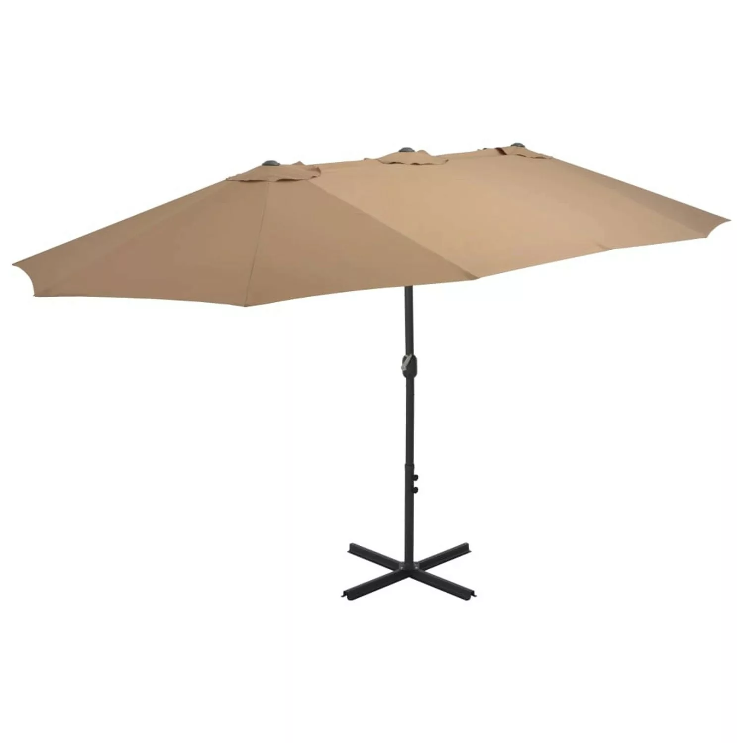 furnicato Sonnenschirm mit Aluminium-Mast 460x270 cm Taupe günstig online kaufen