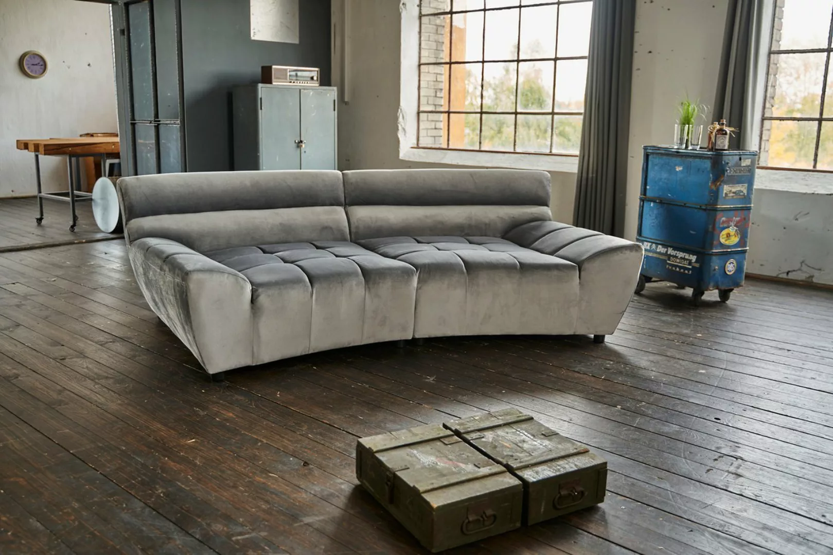 KAWOLA Sofa NERLA, Big Sofa Velvet verschiedene Farben 260x165 cm günstig online kaufen