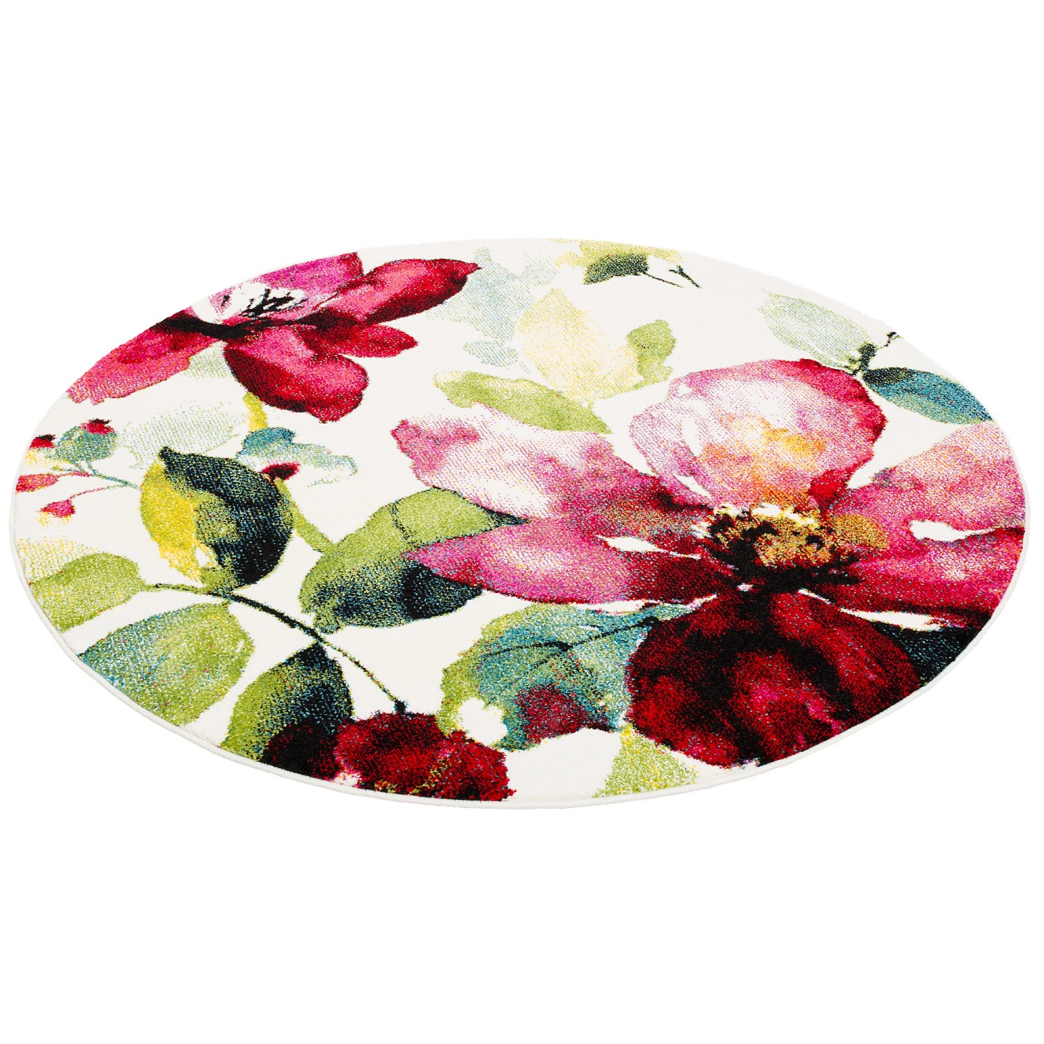 Pergamon Designer Teppich Brilliant Blumen Rosa 160cm Rund günstig online kaufen