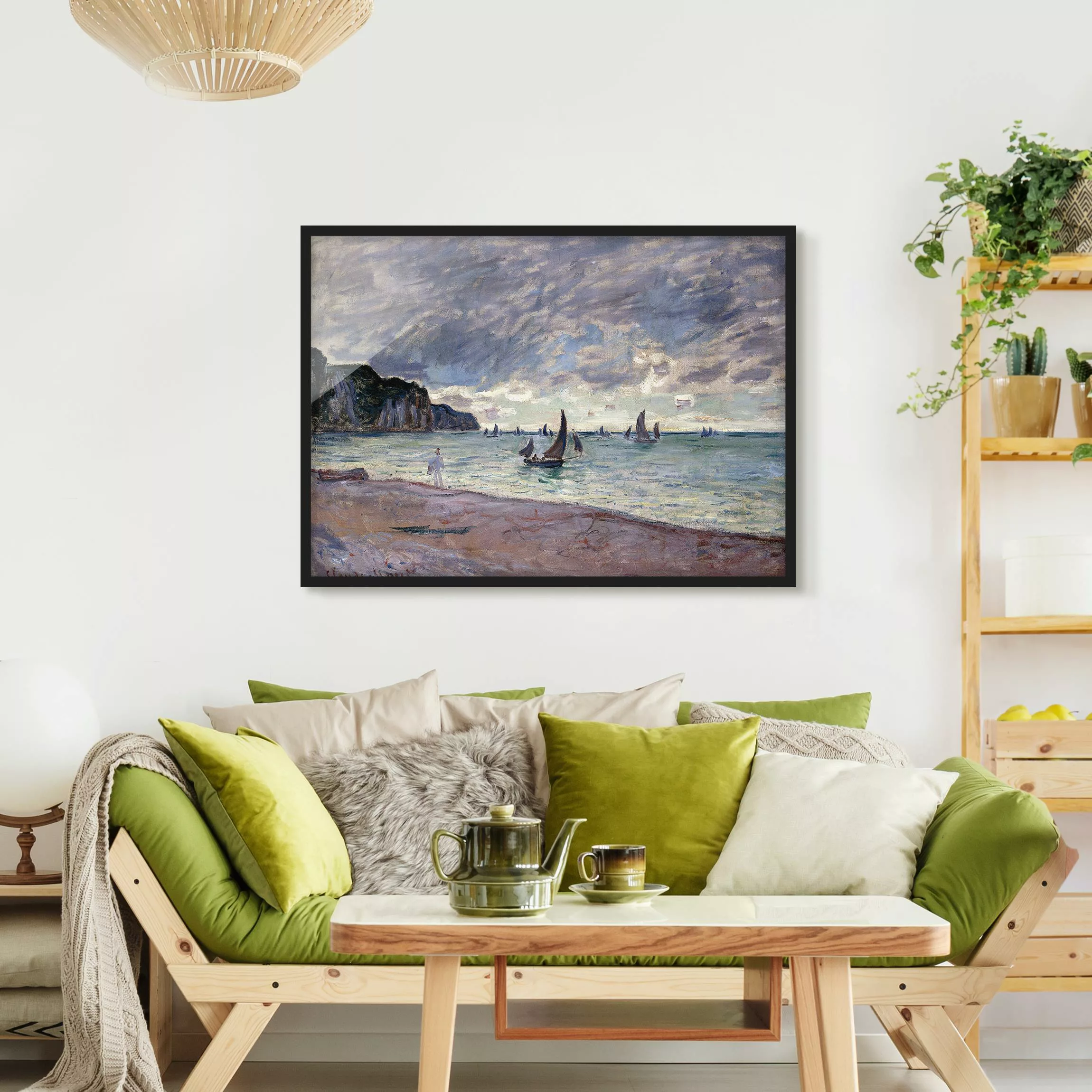 Bild mit Rahmen Kunstdruck - Querformat Claude Monet - Küste von Pourville günstig online kaufen