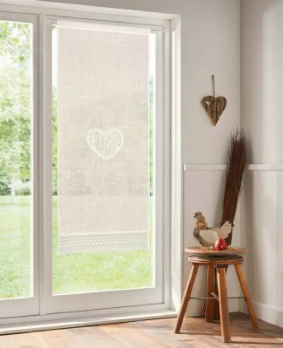 HOME Living Panneaux SPAR-SET 2x Romantik Gardinen creme Gr. one size günstig online kaufen