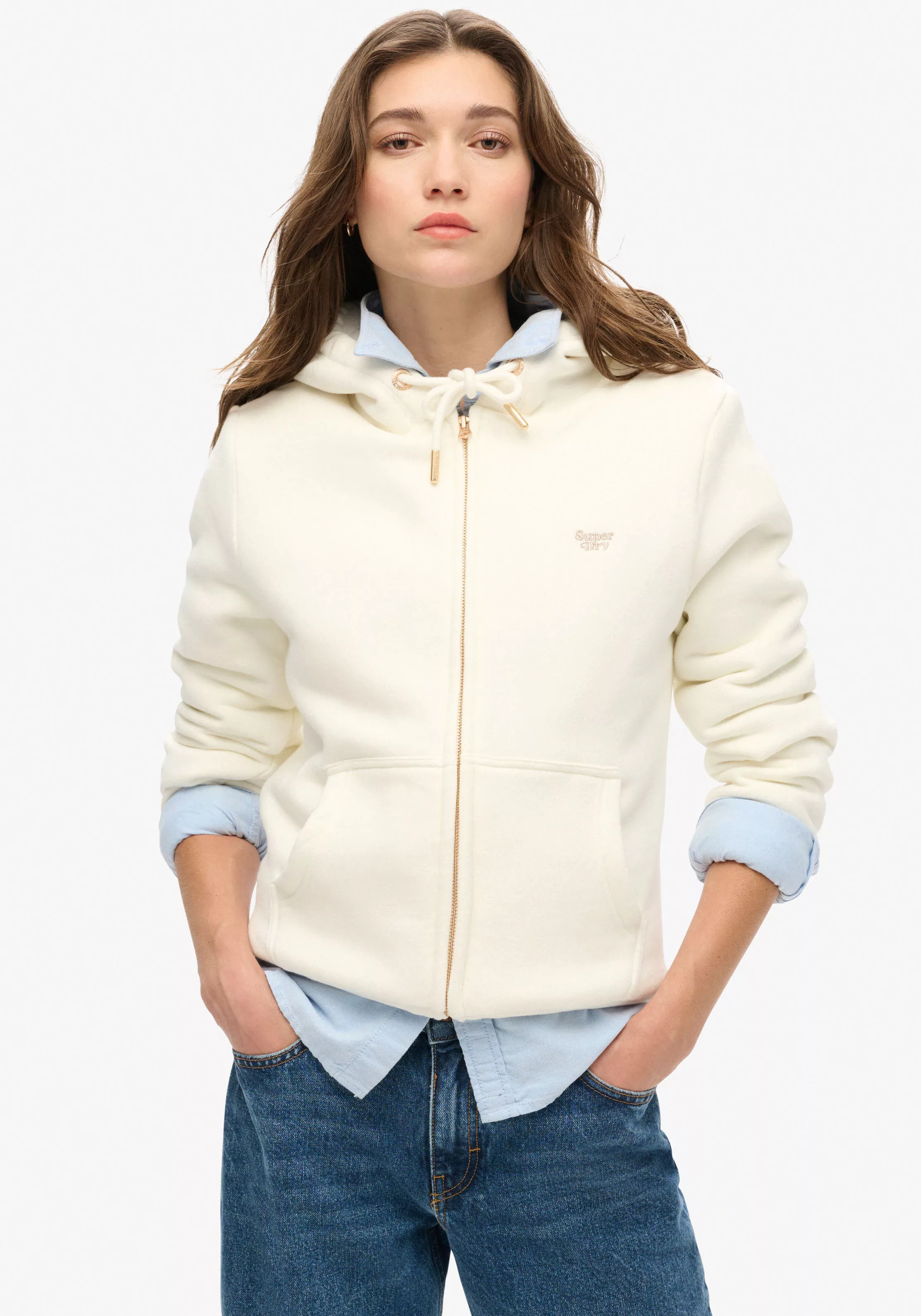 Superdry Kapuzensweatjacke "ESSENTIAL BORG LINED ZIP HOOD" günstig online kaufen