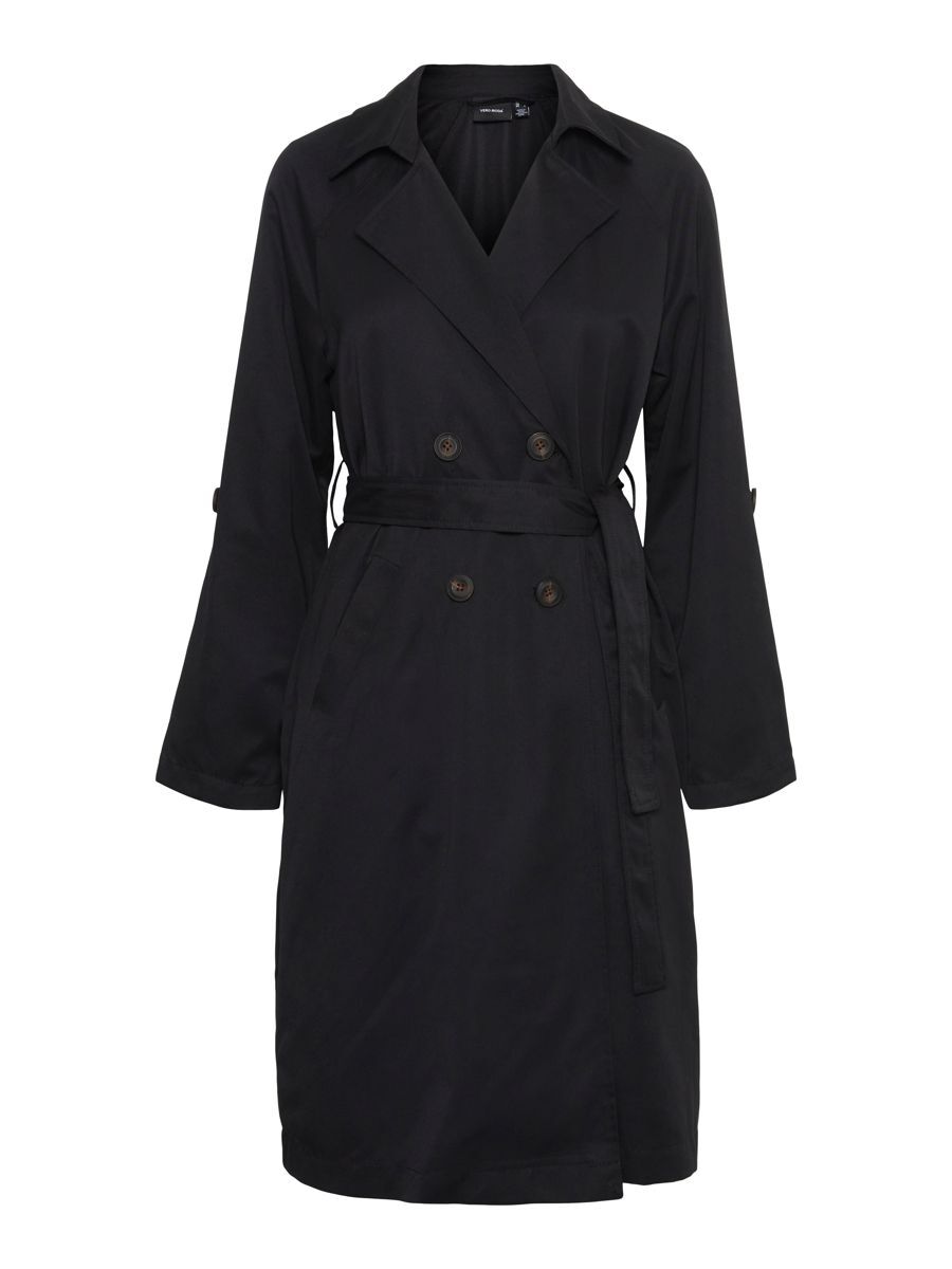 VERO MODA Longline Trenchcoat Damen Schwarz günstig online kaufen