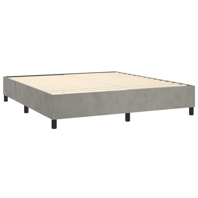 furnicato Bett Bettgestell ohne Matratze Hellgrau 180x200 cm Samt (1-tlg) günstig online kaufen