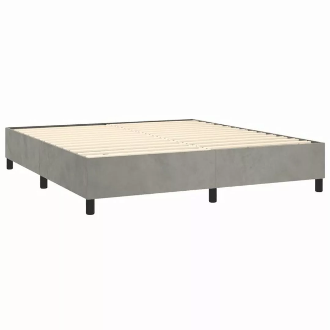 furnicato Bett Bettgestell ohne Matratze Hellgrau 180x200 cm Samt (1-tlg) günstig online kaufen