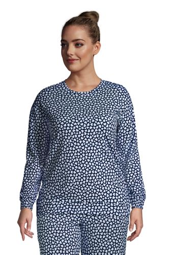 Pyjama-Sweatshirt aus Stretch-Jersey in großen Größen, Damen, Größe: 48-50 günstig online kaufen