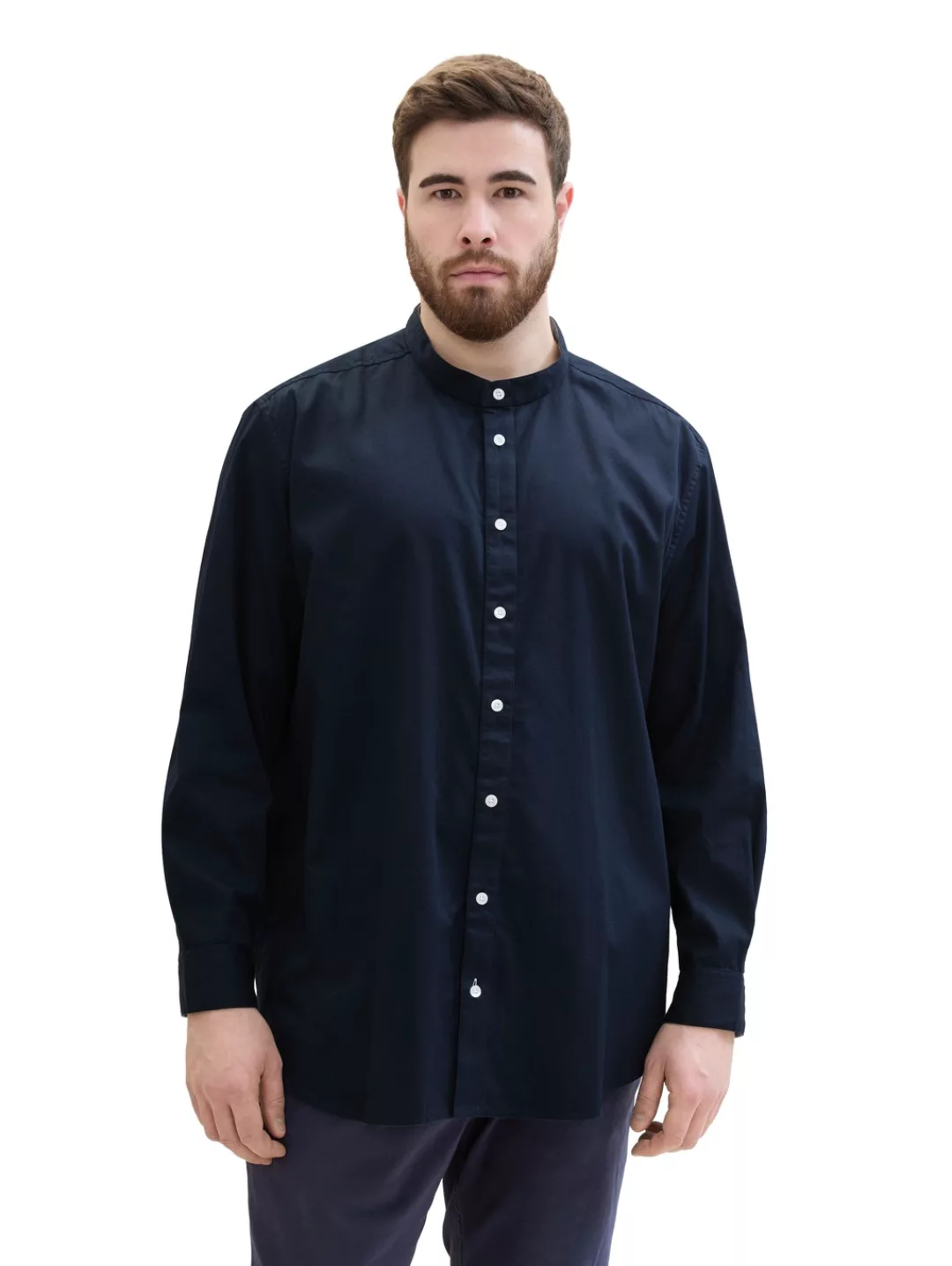 TOM TAILOR PLUS Langarmhemd mit Stehkragen günstig online kaufen