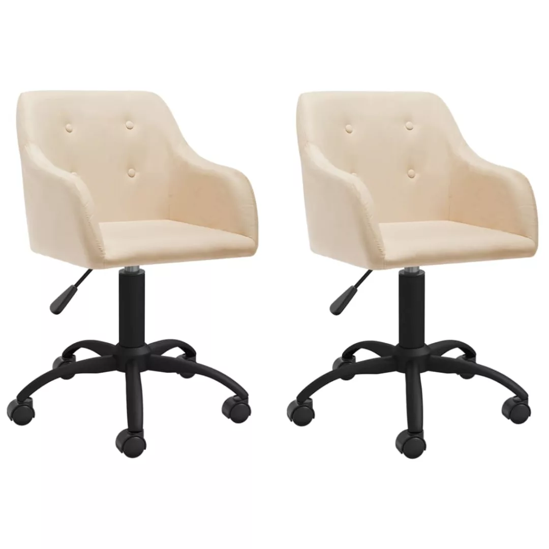 Esszimmerstühle 2 Stk. Drehbar Creme Stoff günstig online kaufen