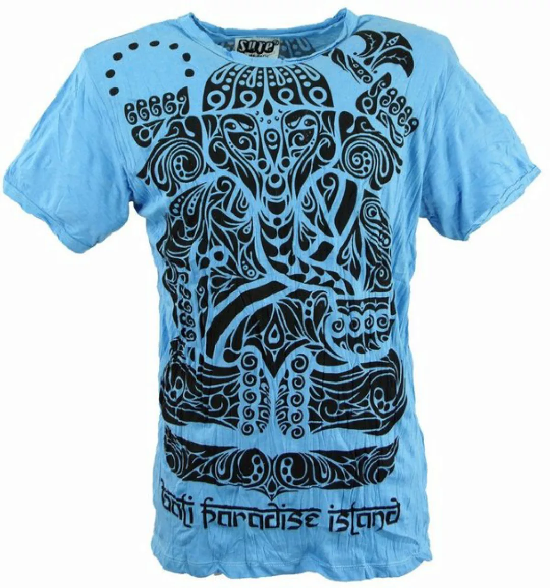 Guru-Shop T-Shirt Sure Herren T-Shirt Tribal Ganesha - hellblau Festival, a günstig online kaufen