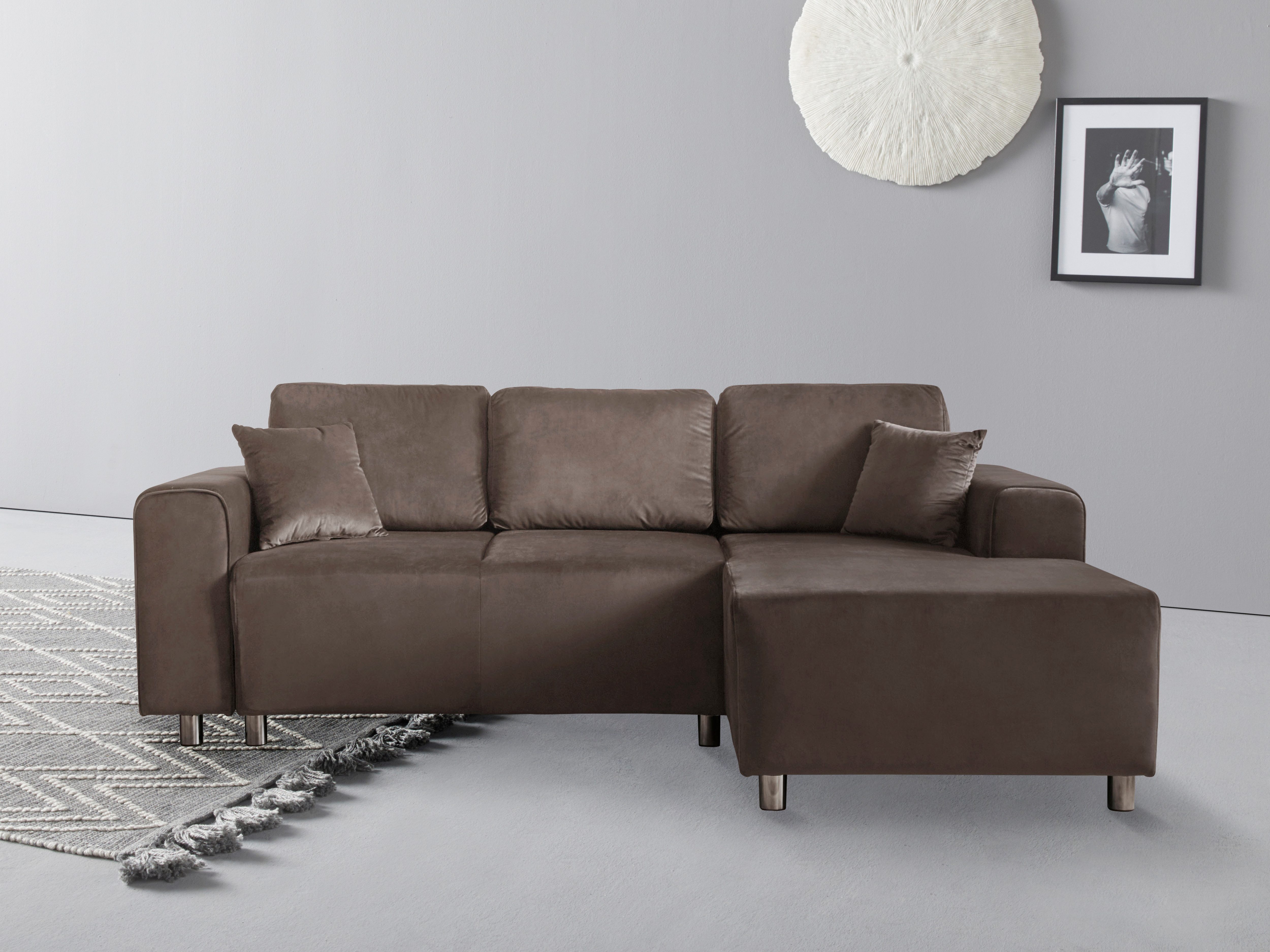 Home affaire Ecksofa "Györ", L-Form, wahlweise mit Bettfunktion und Bettkas günstig online kaufen