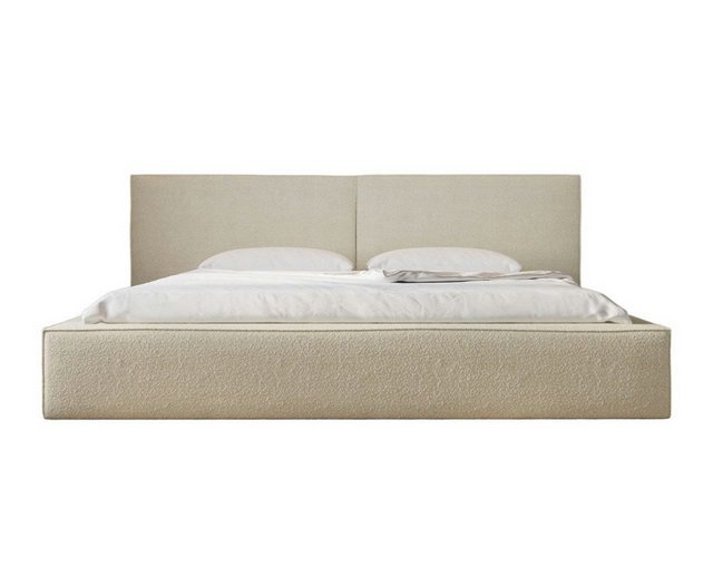 MOEBLO Polsterbett aus Bouclé Bett 06 (Bezug: Boucle, Doppelbett mit Kopfst günstig online kaufen