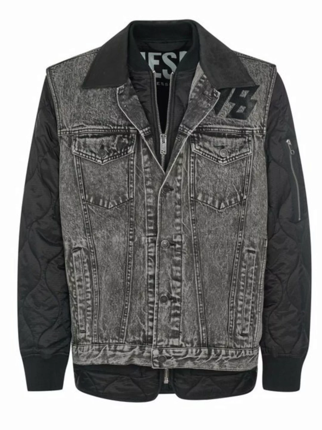 Diesel Jeansjacke Diesel Jacke schwarz-grau günstig online kaufen