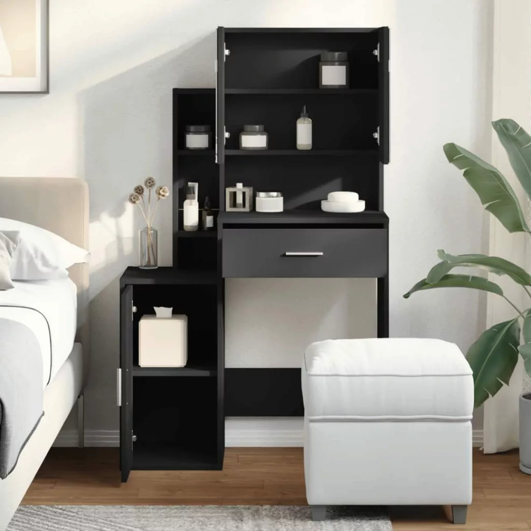 vidaXL Schminktisch Schminktisch mit Schrank Schwarz günstig online kaufen
