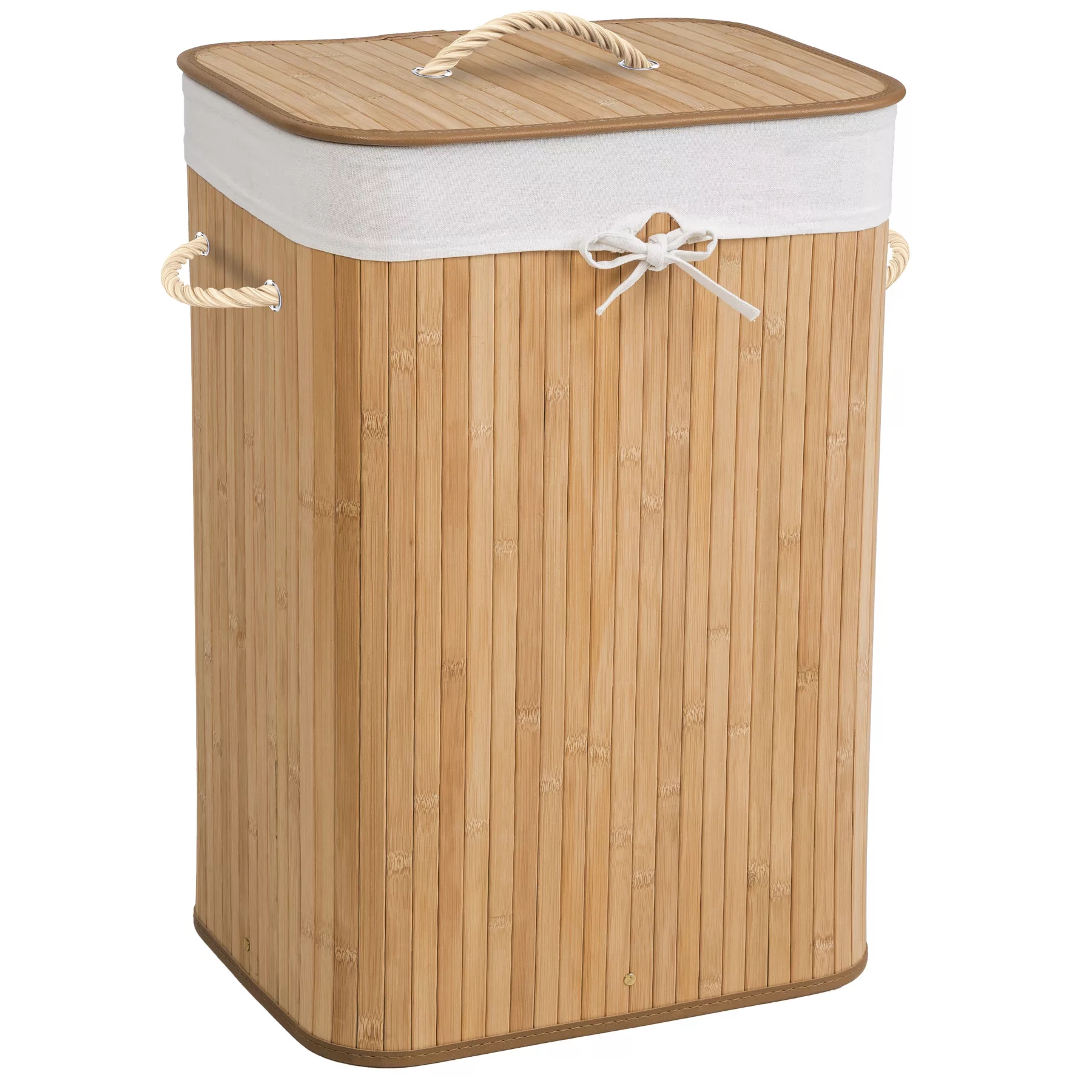 Wäschekorb mit Wäschesack eckig - 72 L, beige günstig online kaufen