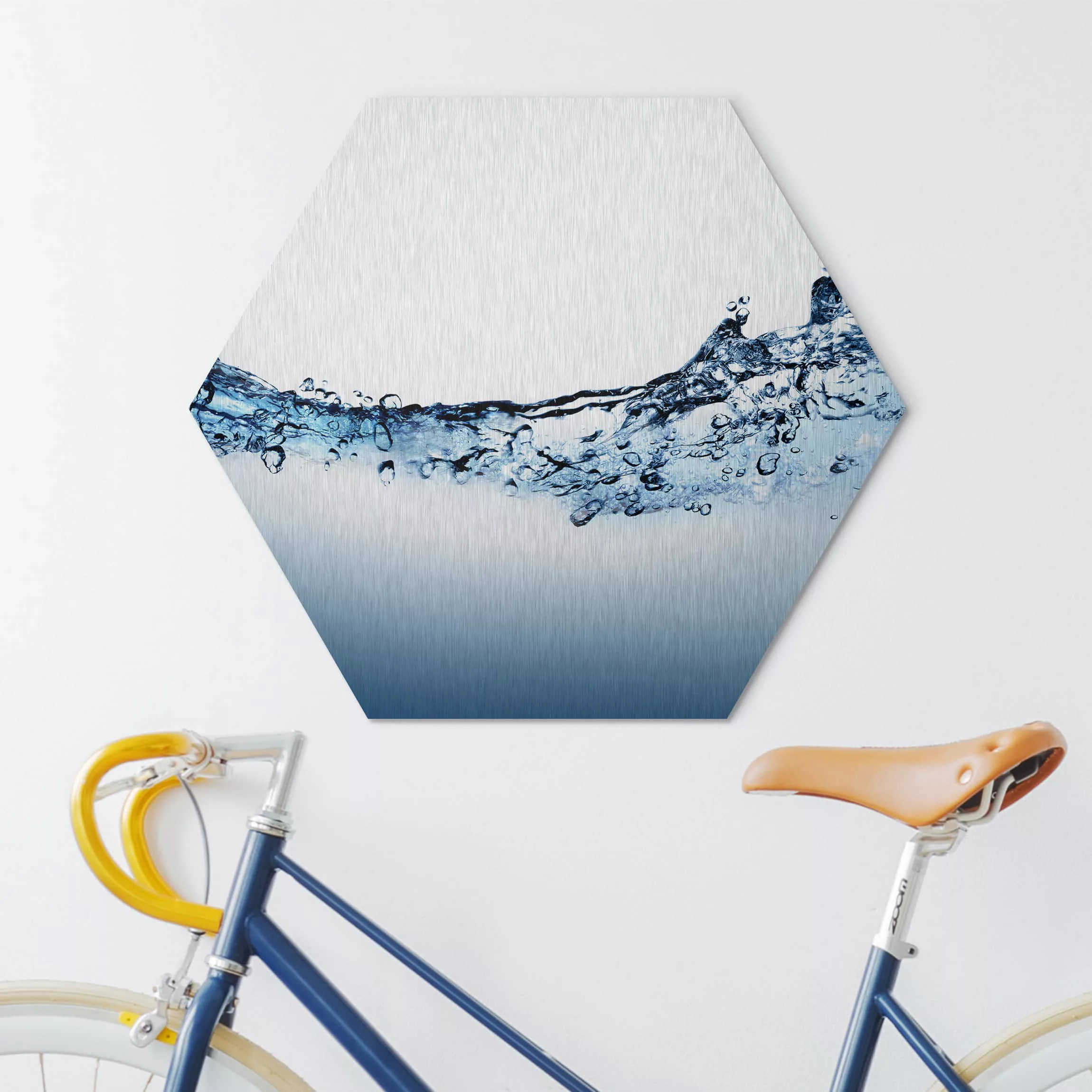 Hexagon-Alu-Dibond Bild Küche Fizzy Water günstig online kaufen