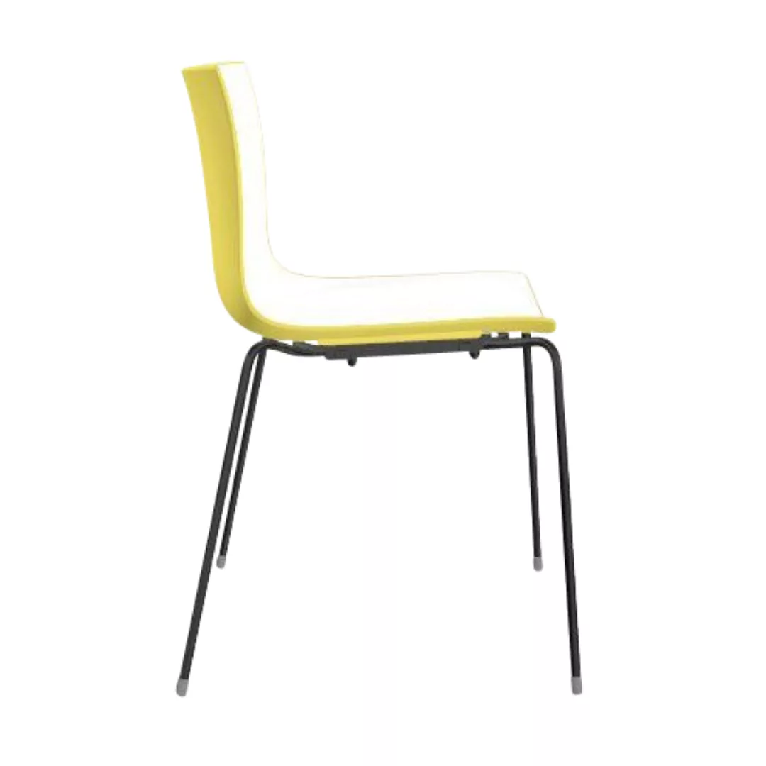 Arper - Catifa 46 0251 Stuhl zweifarbig Gestell schwarz - weiß/gelb/Außensc günstig online kaufen