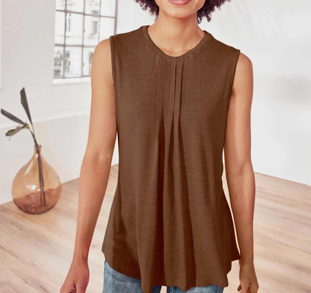 heine Print-Shirt LINEA TESINI Damen Designer-Seiden-Shirttop, braun günstig online kaufen