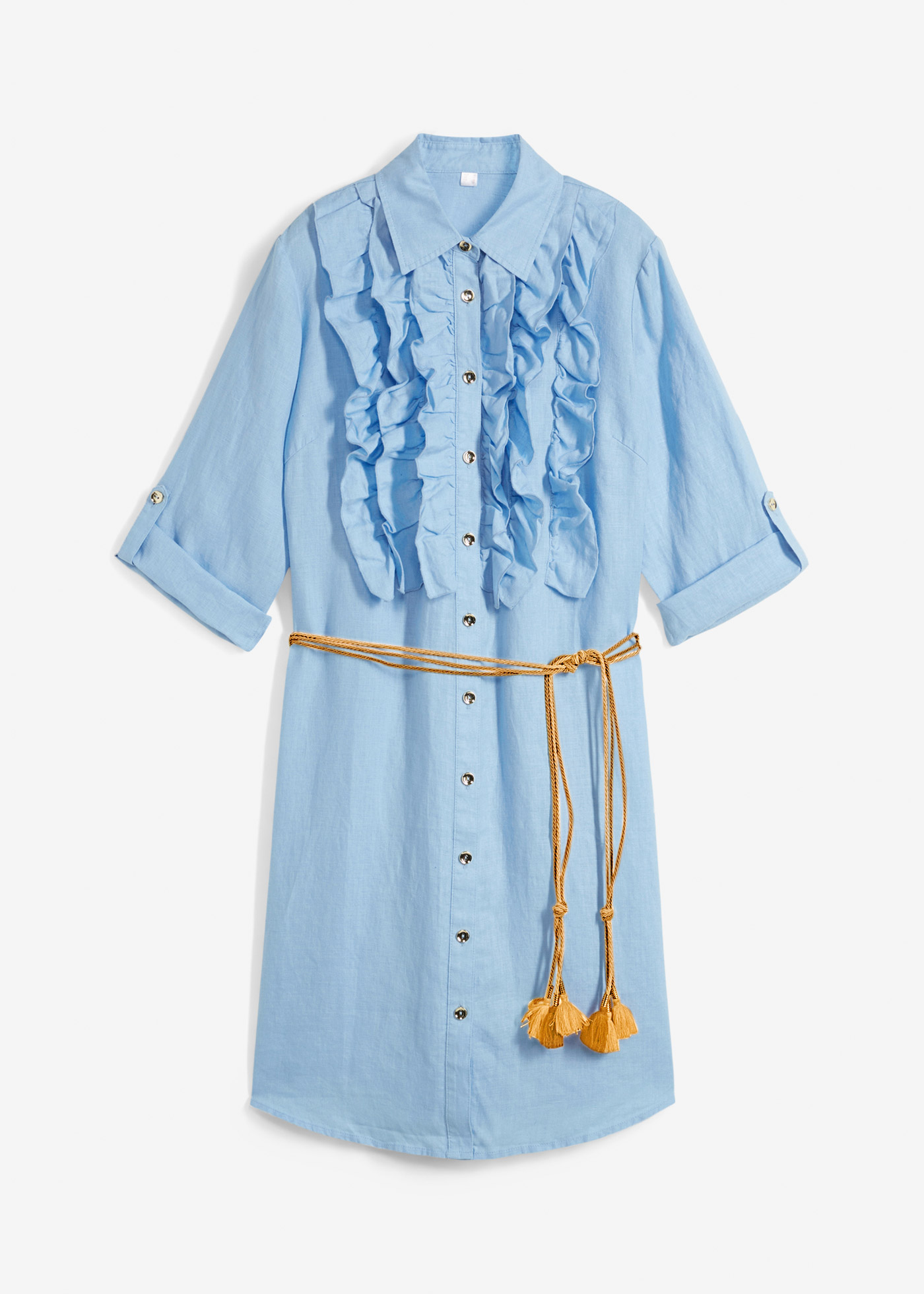 Hemdblusenkleid aus reinem Leinen (2-tlg. Set) günstig online kaufen