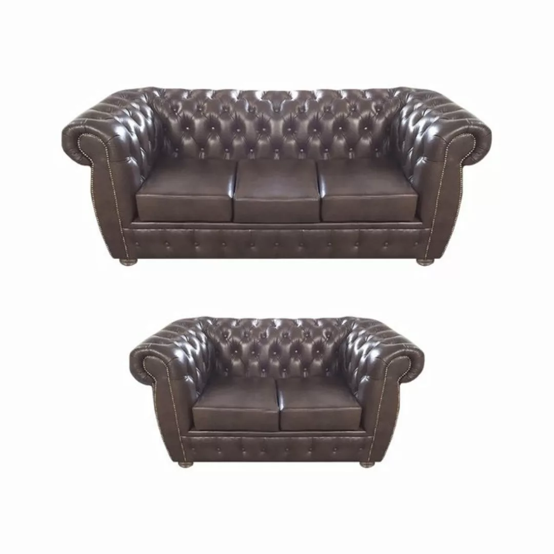 JVmoebel Chesterfield-Sofa Wohnzimmer Set Luxus Design Komplett 2x Sofas Po günstig online kaufen