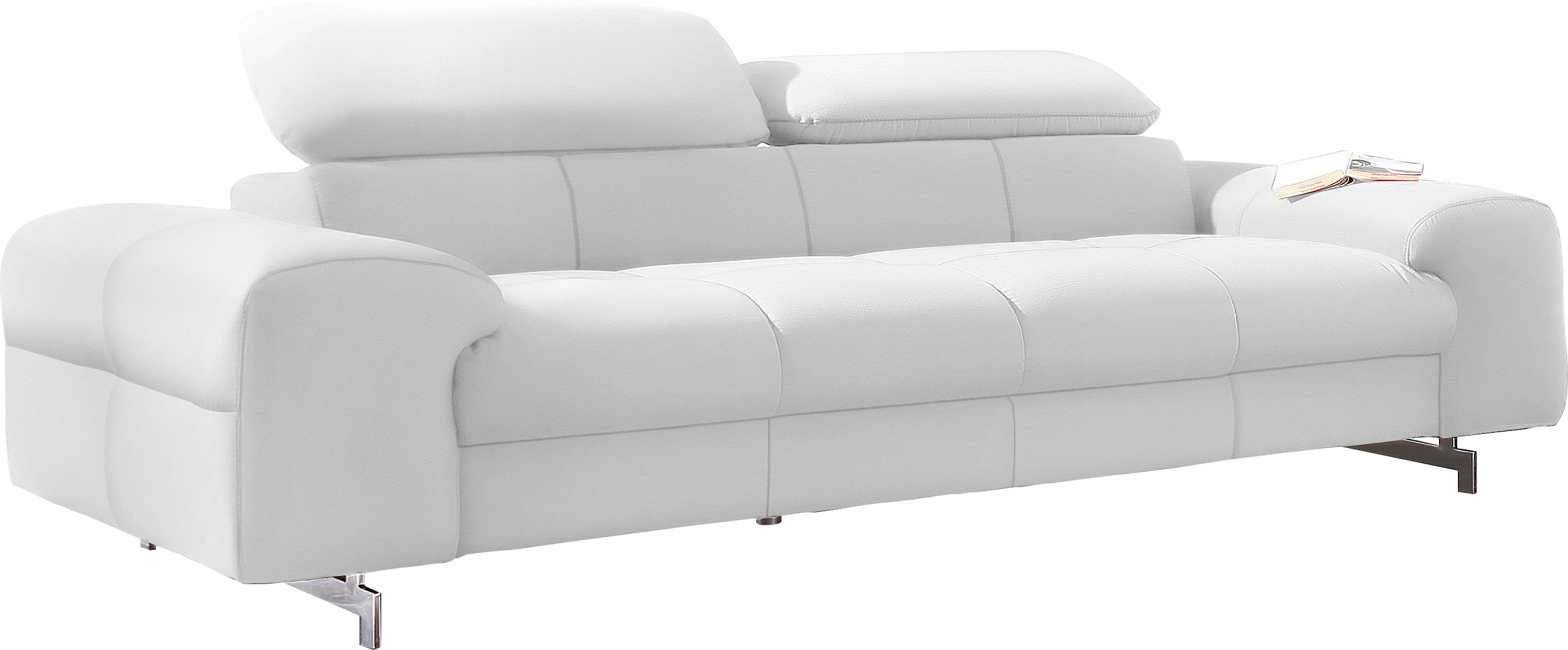 COTTA 3-Sitzer "Chef", Big-Sofa mit Kopfteilverstellung, edle Metallkufen günstig online kaufen