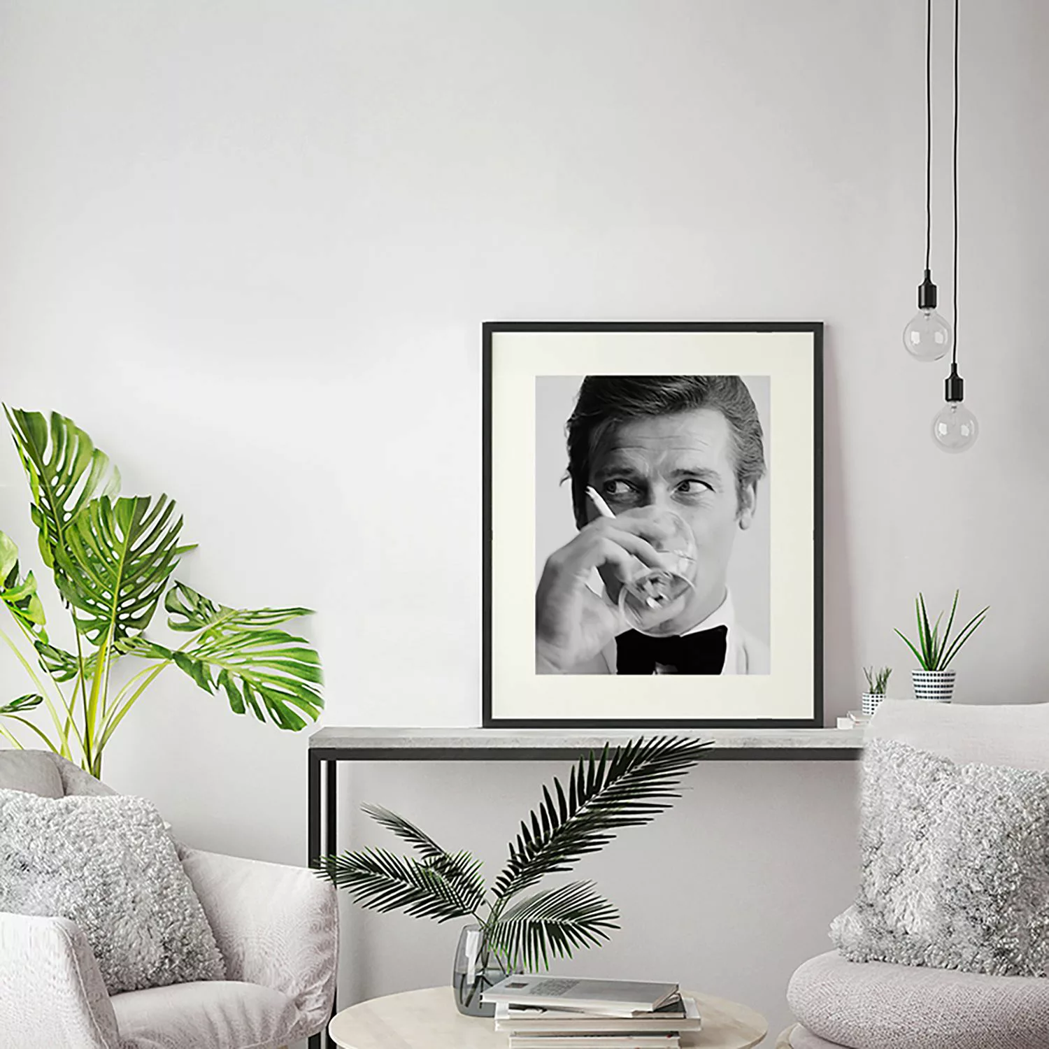 Any Image Wandbild Roger Moore, Martini schwarz Gr. 50 x 60 günstig online kaufen