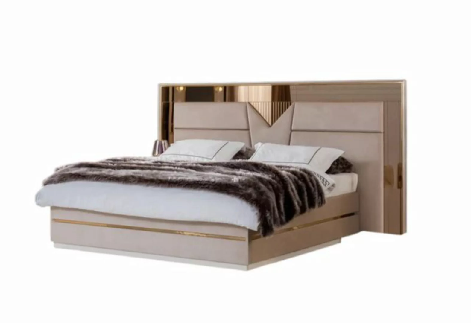 JVmoebel Bett Goldenes Bett Doppelbett Schlafzimmer Betten Möbel Doppelbett günstig online kaufen