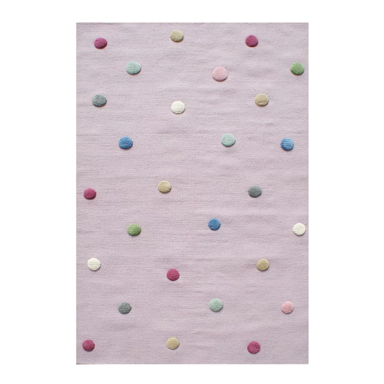 home24 Happy Rugs Kinderteppich Colordots Mauve Gepunktet Wolle 100x160 cm günstig online kaufen