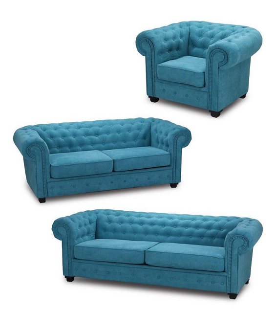 Xlmoebel Sofa Sofa-Sitzgruppe Chesterfield Polstermöbel Set Garnitur 3+2+1 günstig online kaufen